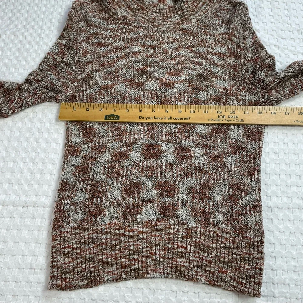 Free People Blair Sweater‎ Small Mock Neck Pullover Loose Weave Space Dye